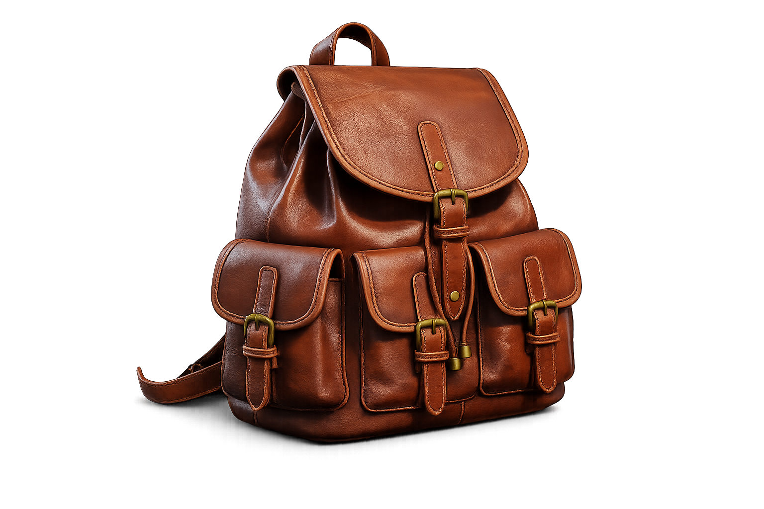 Vintage Brown Leather Backpack