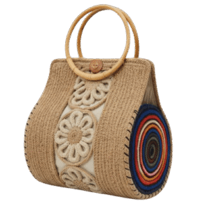 Premium Floral Handmade Jute Handbag