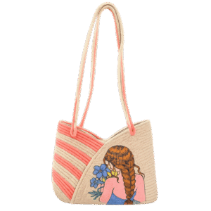 Cute Girl Print Mini Shoulder Tote Bag