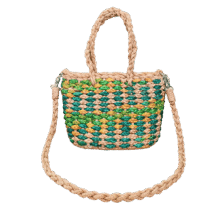 Handmade Green Mini Crossbody Tote Bag