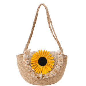 Sunflower Handmade Half-Moon Shoulder Bag