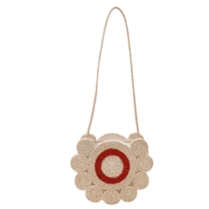 Flower Shape Mini Straw Crossbody Bag