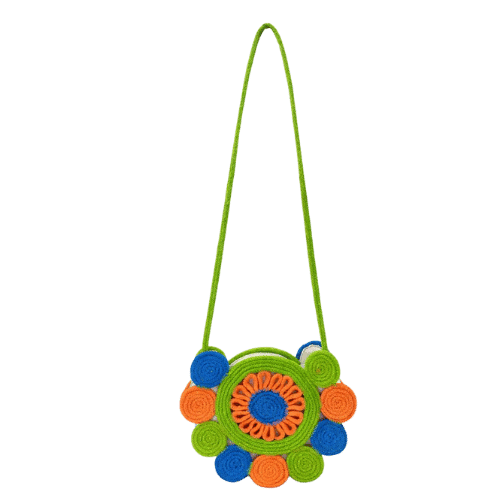 Handmade Multicolor Round Crossbody Bag