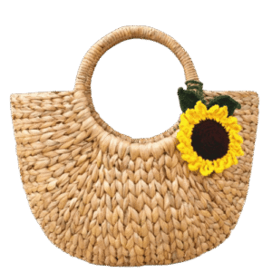 Sunflower Handmade Straw Handbag