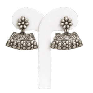 Vintage Oxidized Silver Jhumka Earrings
