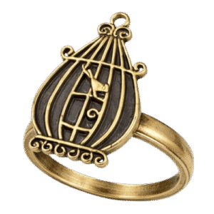 Antique Gold Birdcage Statement Finger Ring
