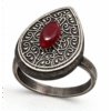 Vintage Oxidized Red Stone Finger Ring