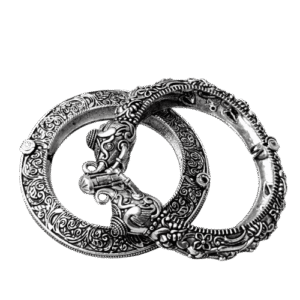 Vintage Oxidized Dragon Pair Bangles