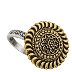 Vintage Dual-Tone Royal Coin Statement Ring