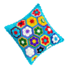 Handmade Multicolor Hexagon Crochet Cushion Cover