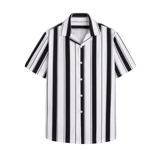 Premium Vertical Striped Short Sleeve Shirt - Image 2