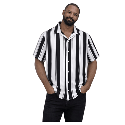 Premium Vertical Striped Short Sleeve Shirt