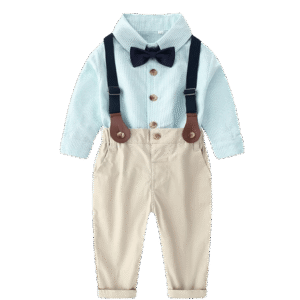 Alternative view of Baby Boys Formal Shirt & Suspender Pant Set with Bow Tie