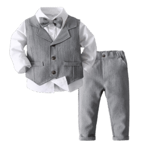 Alternative view of Boys Formal Waistcoat Suit Set (3-Piece Elegant Outfit)