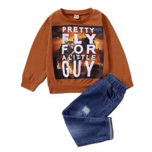 Alternative view of Boys Graphic Sweatshirt & Denim Pant Set