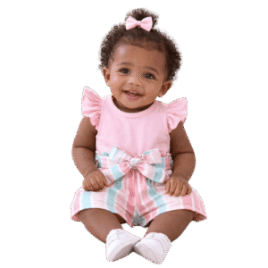 Girls Cute Bow Romper Set