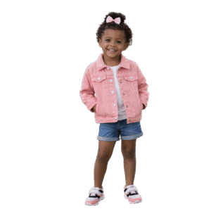 Stylish Baby Denim Jacket Set (Pink)