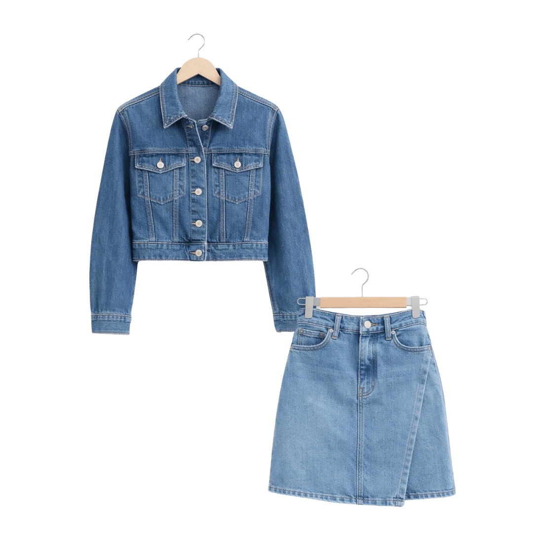 Women’s Denim Jacket & Mini Skirt Set - Image 2