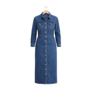 Alternative view of Women’s Long-Sleeve Denim Button-Down Maxi Dress