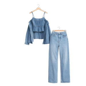 Alternative view of Women’s Denim Layered Top & Wide-Leg Jeans Set