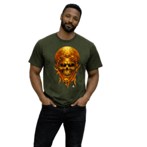 Fiery Skull Graphic T-Shirt for Men