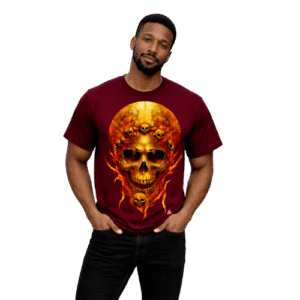 Fiery Skull Graphic T-Shirt for Men
