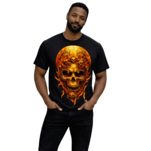 Fiery Skull Graphic T-Shirt