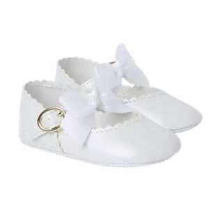 Baby Girls' White Bow Strap Mary Jane Shoes