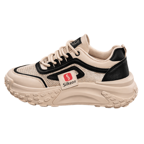 Women’s Beige and Black Chunky Sneakers