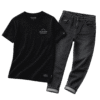 Essential T-Shirt & Black Denim Jeans Set