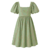 Puff Sleeve A-Line Dress
