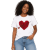 Floral Heart Graphic T-Shirt for Women