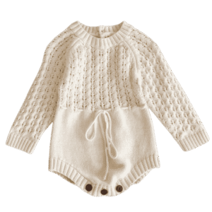 Nordic Cable Knit Baby Romper
