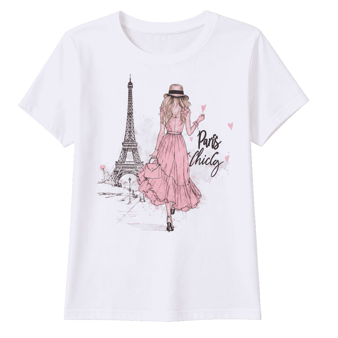 Paris Chic Graphic T-Shirt for Women (1) Paris Chic Graphic T-Shirt for Women