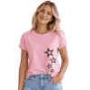 Premium Pink Star Graphic T-Shirt for Women