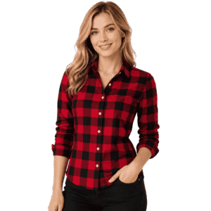 Premium Red & Black Checkered Shirt for Women