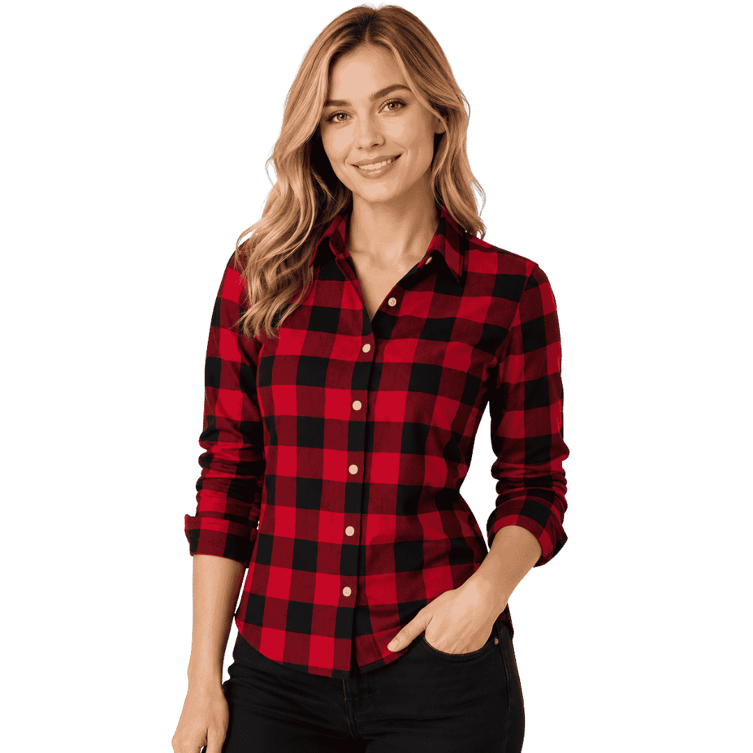 Premium Red & Black Checkered Shirt for Women