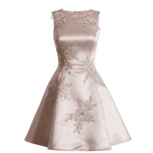 Luxury Satin Floral Embroidered Cocktail Dress