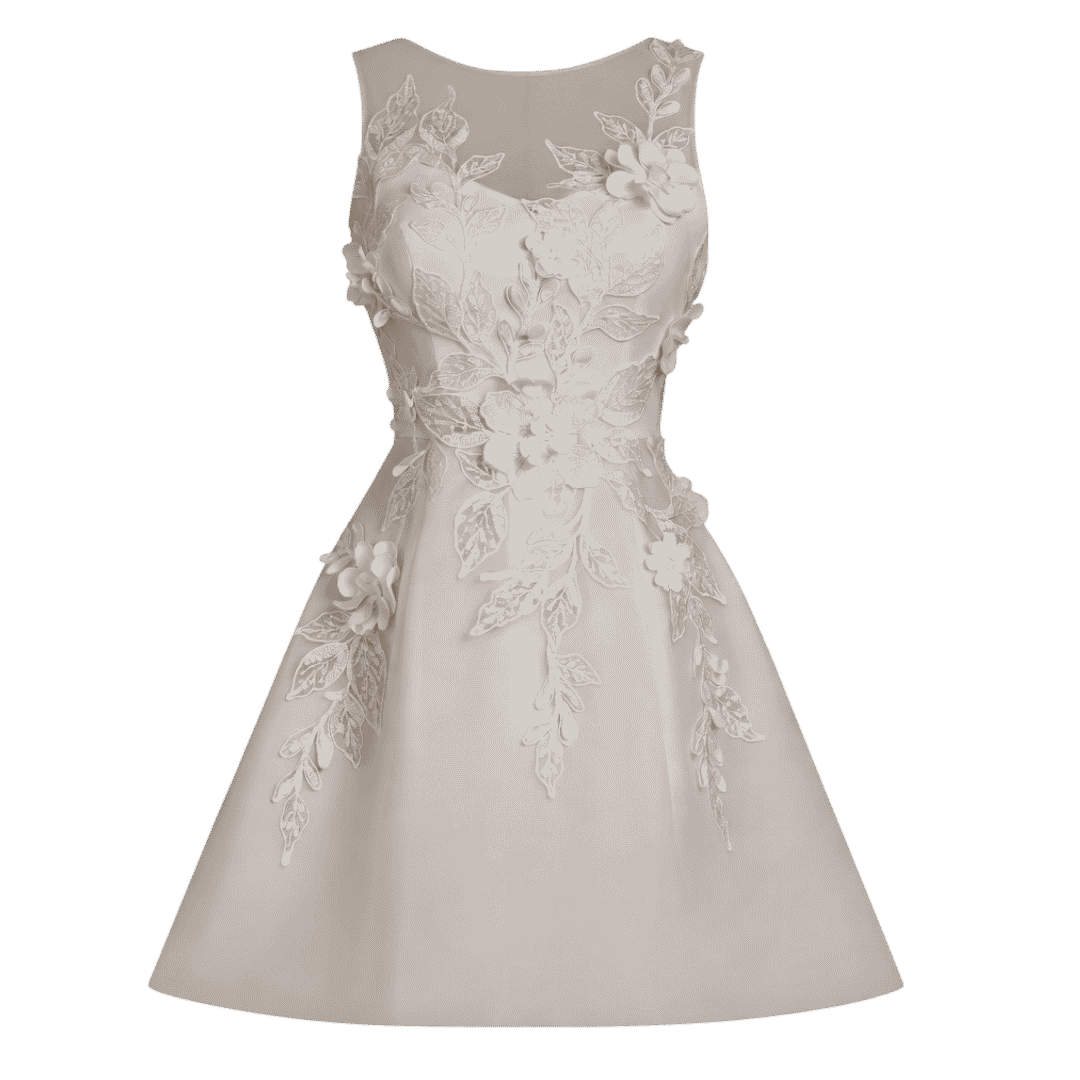 Premium Red Formal Shirt for Women (16) Floral Appliqué A-Line Party Dress for Women
