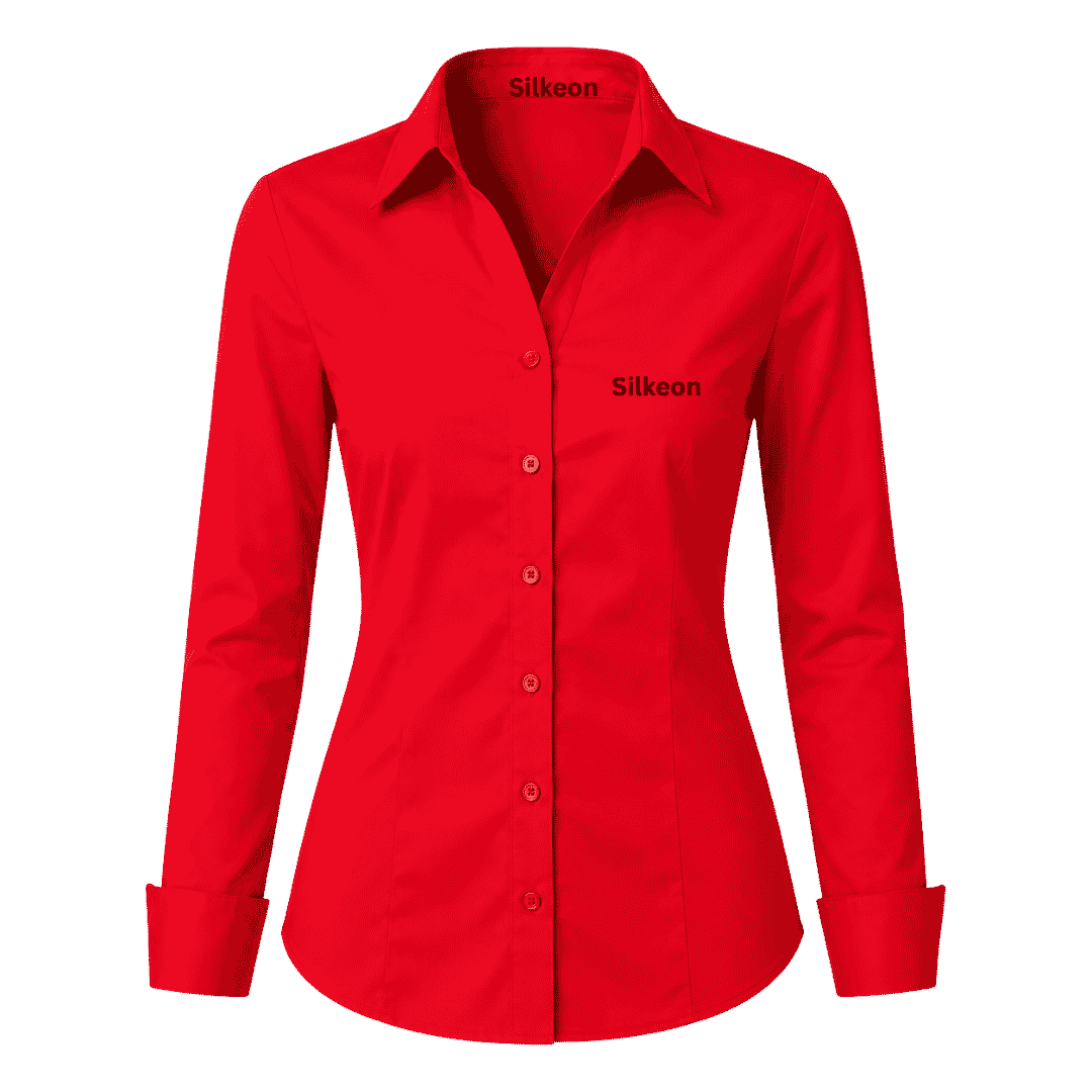Premium Red Formal Shirt for Women (2) Premium Red Formal Shirt for Women