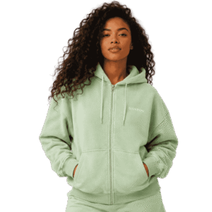 Premium Pastel Green Zip-Up Hoodie