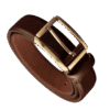 Premium Brown Leather Belt with Gold Buckle