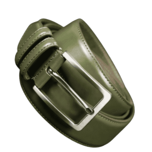Premium Olive Green Leather Belt
