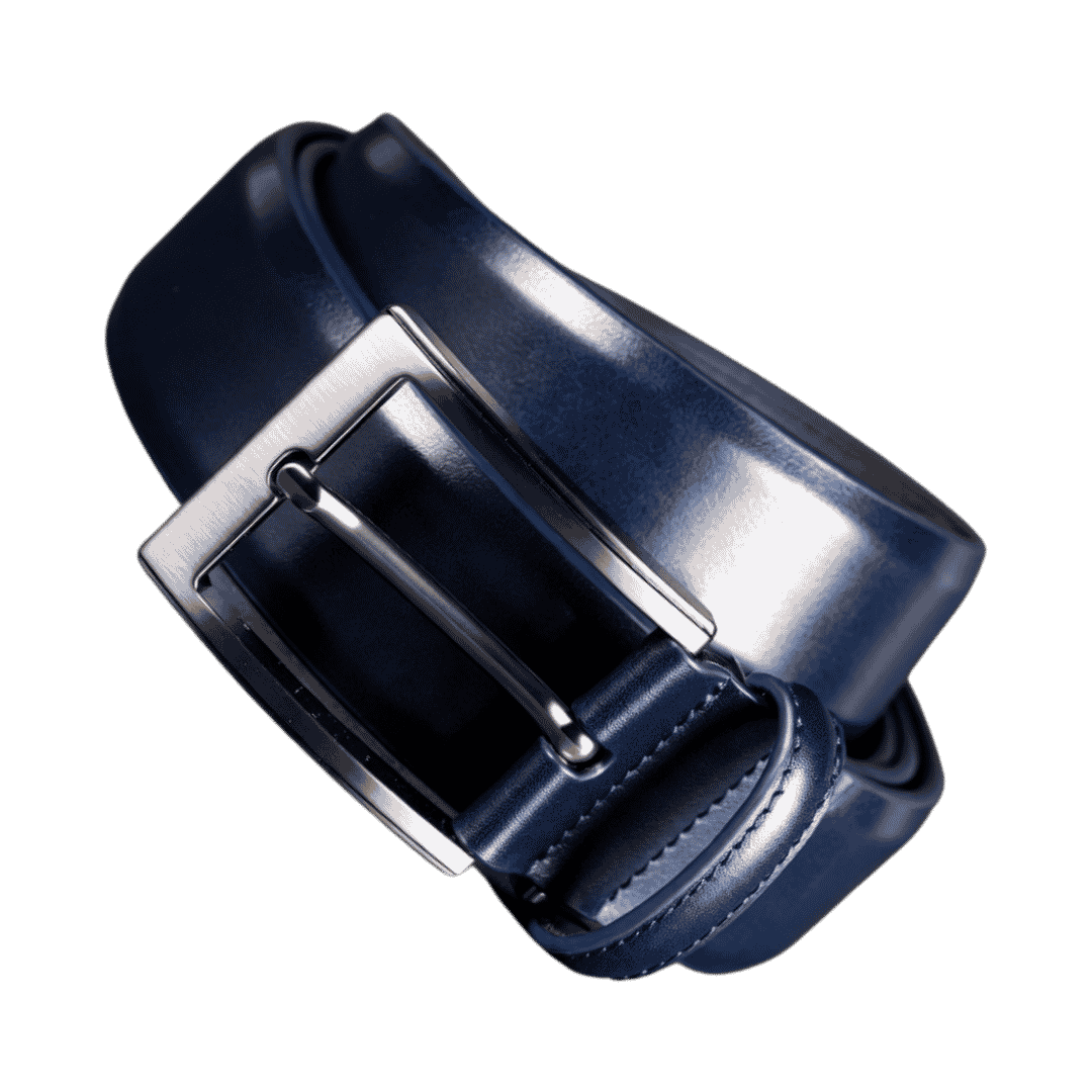 Premium Navy Blue Leather Belt