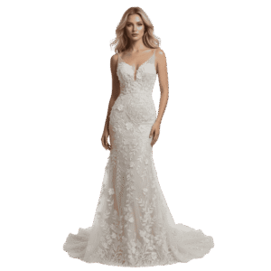 Premium Floral Lace Mermaid Wedding Gown for Women