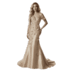 Premium Off-Shoulder Floral Embroidered Mermaid Gown for Women
