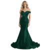 Premium Emerald Off-Shoulder Mermaid Evening Gown for Women