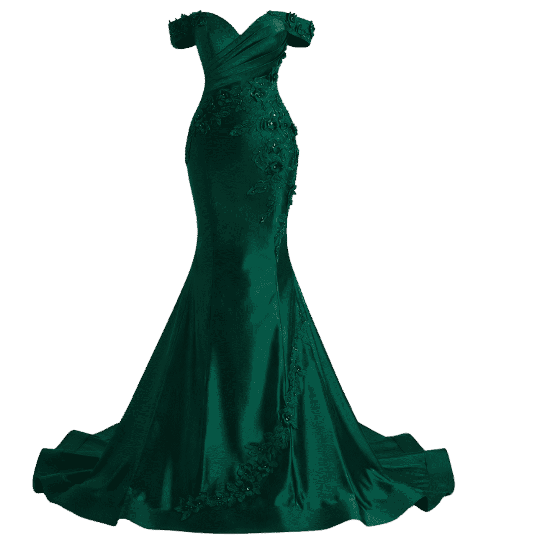Premium Red Formal Shirt for Women (28) Premium Emerald Off-Shoulder Mermaid Evening Gown for Women