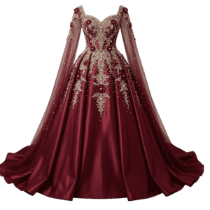Crimson Royale Embellished Ball Gown