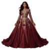 Crimson Royale Embellished Ball Gown